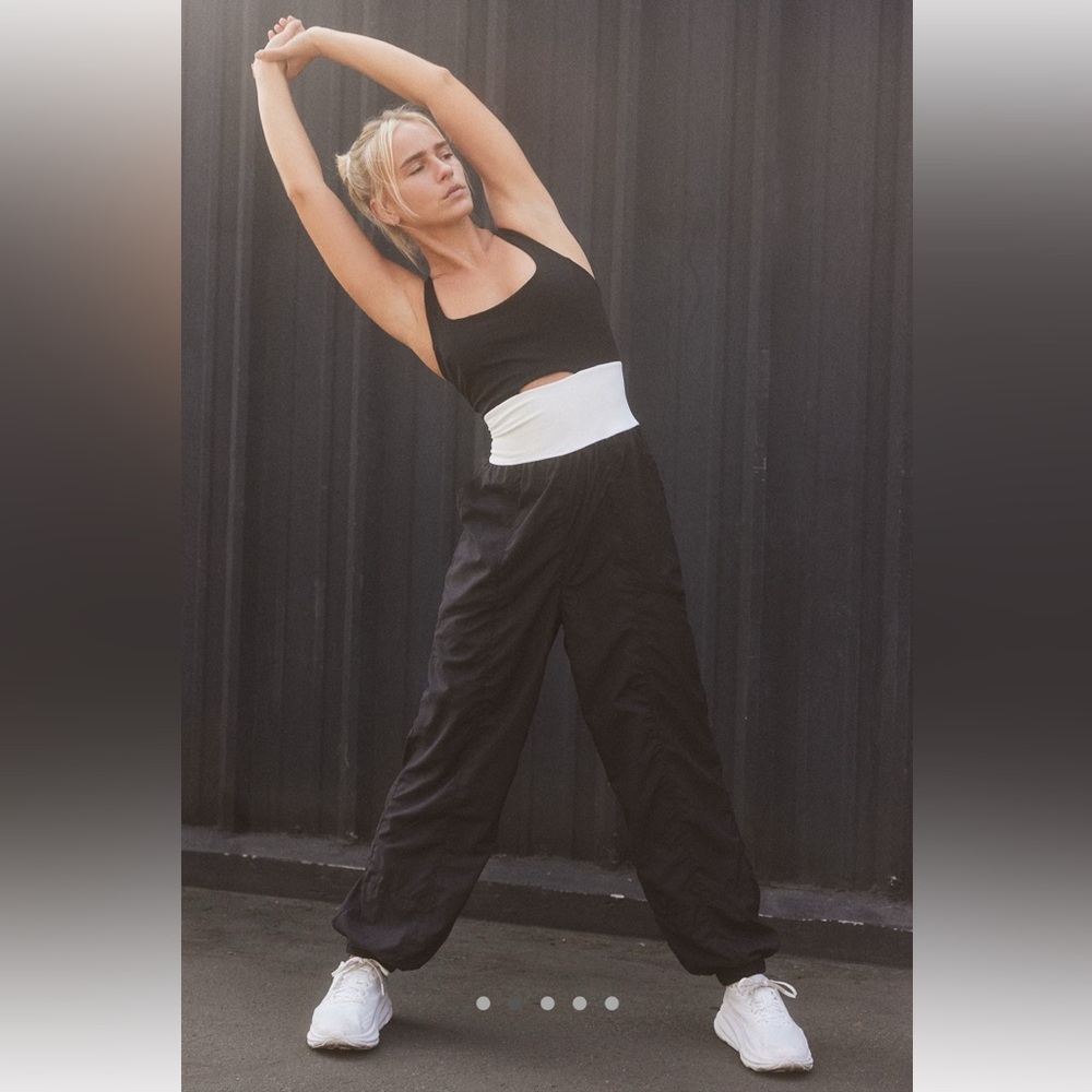 Free People Black and White Pants